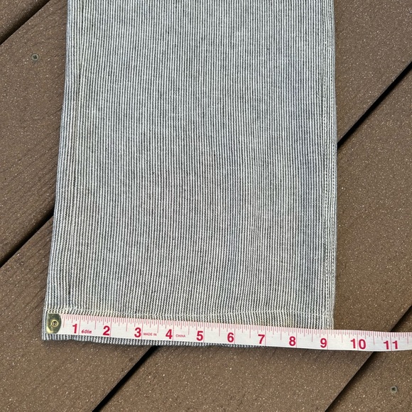 34*.CASLON Linen-Blend Drawstring Waist Stylish Pants White and Black Pinstripe - Picture 7 of 15